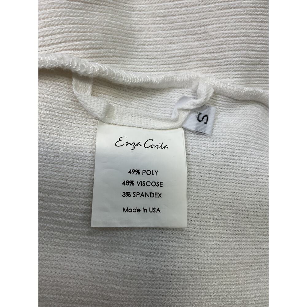 Enza Costa Knit 'Slouch Shoulder' White Polyester Sweater Size S - Picture 5 of 5